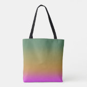 Trendy groen geel roze verloop tote bag (Achterkant)