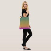 Trendy groen geel roze verloop tote bag (Op model)