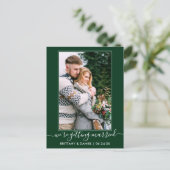 Trendy groen Getting Married Save the Date Briefkaart (Staand voorkant)