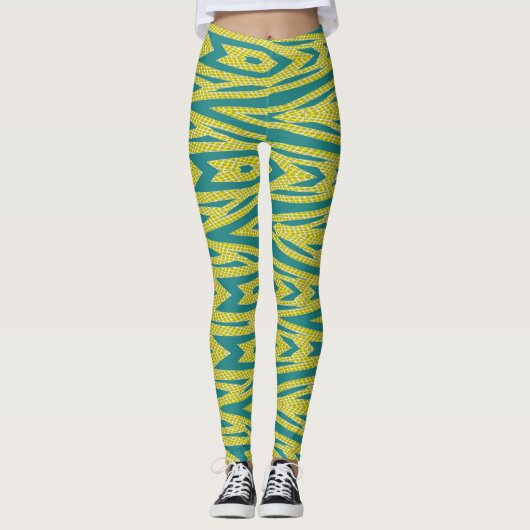 Trendy groen kleurenpatroon "Ratti_Creative_Arts" Leggings (Voorkant)