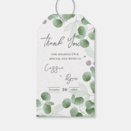Trendy groen Natuur geïnspireerd Eucalyptus bruilo Cadeaulabel
