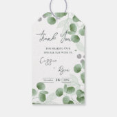 Trendy groen Natuur geïnspireerd Eucalyptus bruilo Cadeaulabel (Achterkant)