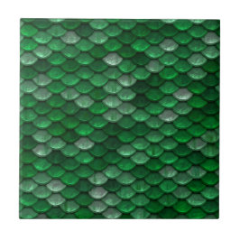 Trendy groen schaalpatroon tegeltje