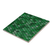 Trendy groen schaalpatroon tegeltje (Zijkant)