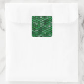 Trendy groen schaalpatroon vierkante sticker (Tas)