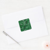 Trendy groen schaalpatroon vierkante sticker (Envelop)