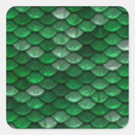 Trendy groen schaalpatroon vierkante sticker