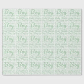 Trendy Groen Script Typografie Boy Baby shower Cadeaupapier (Vlak)