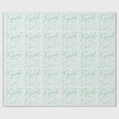 Trendy Groen Script Typografie Meisje Baby shower Cadeaupapier (Vlak)
