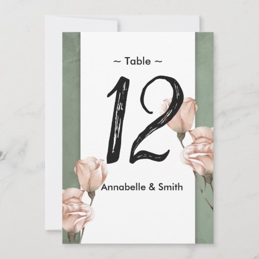 Trendy groen tafelnummer (Voorkant)