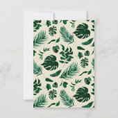 Trendy groen tropisch blad moderne bruiloft RSVP kaartje (Achterkant)