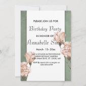 trendy groen Verjaardag Uitnodiging (Voorkant)