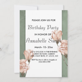 trendy groen Verjaardag Uitnodiging