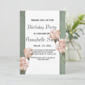 trendy groen Verjaardag Uitnodiging (Staand voorkant)