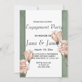 trendy groen Verloving Invitation Kaart