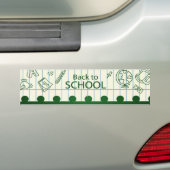 Trendy Groen voor Terug naar School Bumpersticker (Op auto)