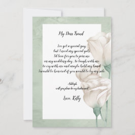 Trendy groen zal mijn bruidsmeisje uitnodiging