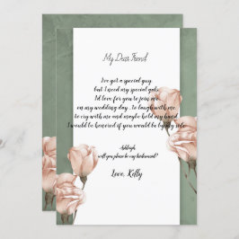 Trendy groen zal mijn bruidsmeisje uitnodiging