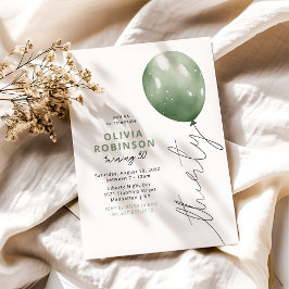 Trendy Groene Ballon 30e Verjaardag Kaart