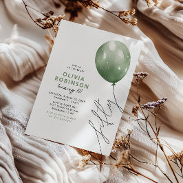 Trendy Groene Ballon 50ste Verjaardag Kaart