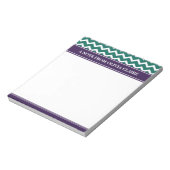 Trendy Groene Chevron Paarse aangepaste naam Notitieblok (Linkerzijde)