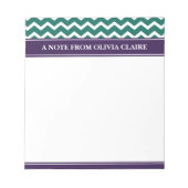 Trendy Groene Chevron Paarse aangepaste naam Notitieblok (Voorkant)