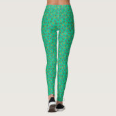 Trendy Groene en Caribische Groene Polka Dot Patro Leggings (Achterkant)