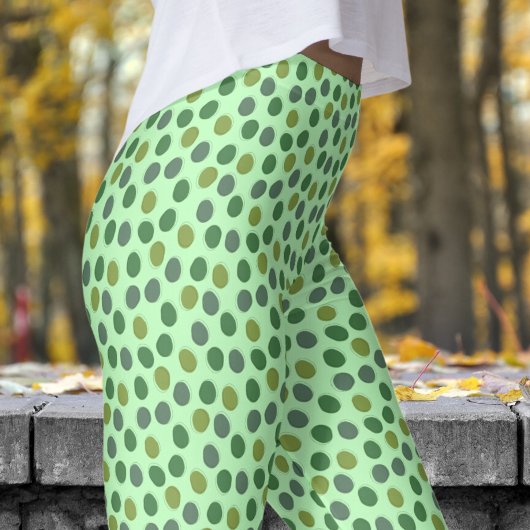Trendy groene en Zee groene Polka Dot Pattern Leggings