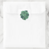 Trendy groene FLORALE cadeausticker Vierkante Sticker (Tas)