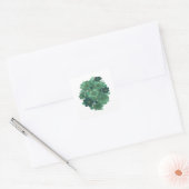 Trendy groene FLORALE cadeausticker Vierkante Sticker (Envelop)