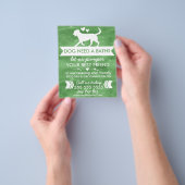 Trendy groene flyer voor hondenverzorging - Person (Hand)
