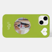 Trendy groene foto en naam gepersonaliseerd modern Case-Mate iPhone case (Achterkant (horizontaal))