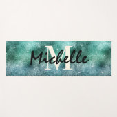 Trendy groene glitters monogram esthetisch  yogamat (Voorkant (horizontaal))