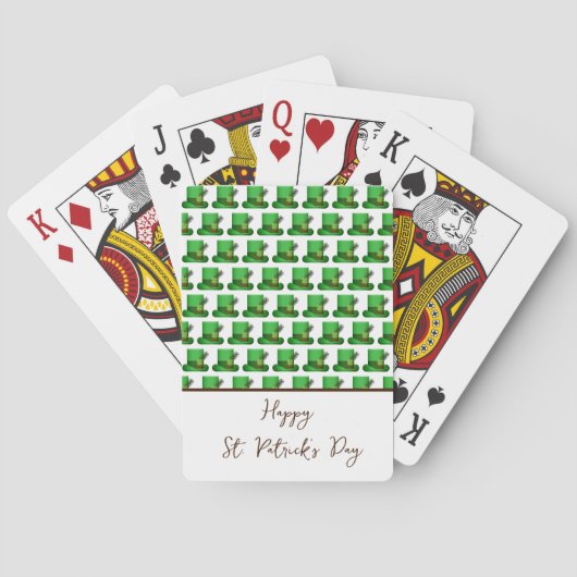 Trendy groene hoeden patroon St. Patrick's Day Pokerkaarten (Achterkant)