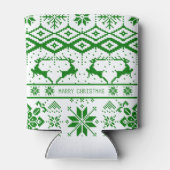 Trendy groene kerst rendieren blikjeskoeler (Achterkant)