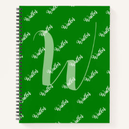 Trendy groene kleur - Initiaal naam monogrammed Notitieboek