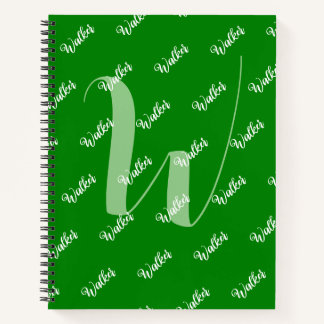 Trendy groene kleur - Initiaal naam monogrammed Notitieboek