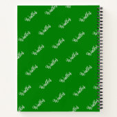 Trendy groene kleur - Initiaal naam monogrammed Notitieboek (Achterkant)