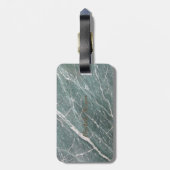 Trendy groene marmer, met monogram-personalisatie bagagelabel (Achterkant verticaal)