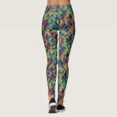 Trendy groene pixel kunstnaam en Abstract patroon Leggings (Achterkant)