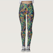 Trendy groene pixel kunstnaam en Abstract patroon Leggings (Voorkant)