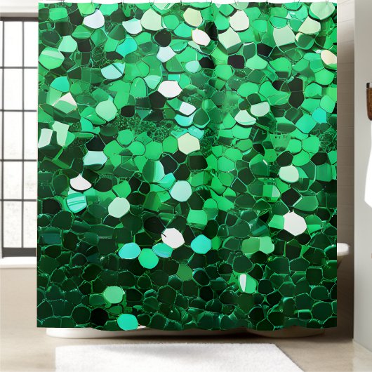 Trendy Groene Sequin Douchegordijn