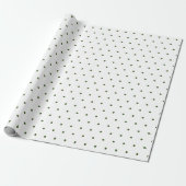 Trendy groene stippen witte achtergrond schattig k cadeaupapier (Uitgerold)