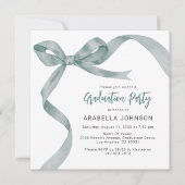 Trendy Groene Strik Afstuderen Feestdagenkaart (Voorkant)