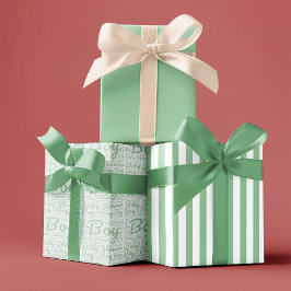 Trendy Groene Typografie Boy Script Baby shower Inpakpapier Vel