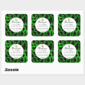 Trendy groene zwarte Koe spots dank u Vierkante Sticker (Vel)