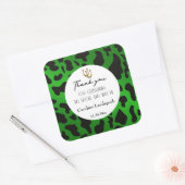 Trendy groene zwarte Koe spots dank u Vierkante Sticker (Envelop)