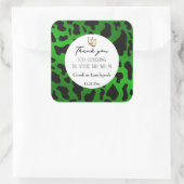 Trendy groene zwarte Koe spots dank u Vierkante Sticker (Tas)