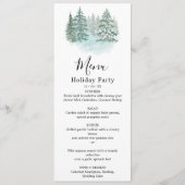 Trendy Groenery Elegante Winter Kerstfeest Partij Menu (Voorkant)