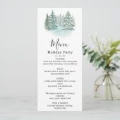 Trendy Groenery Elegante Winter Kerstfeest Partij Menu (Staand voorkant)
